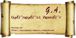 Gyöngyösi Agenór névjegykártya